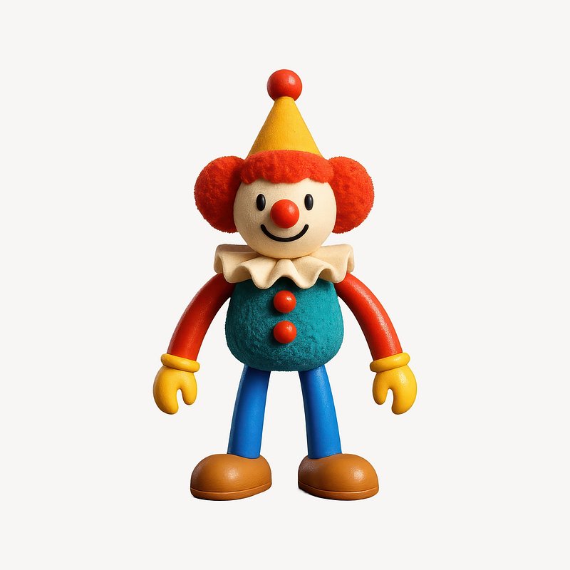 Colorful playful clown illustration.