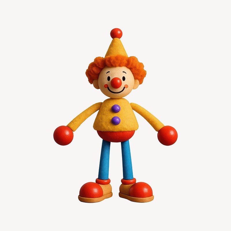 Colorful playful clown illustration