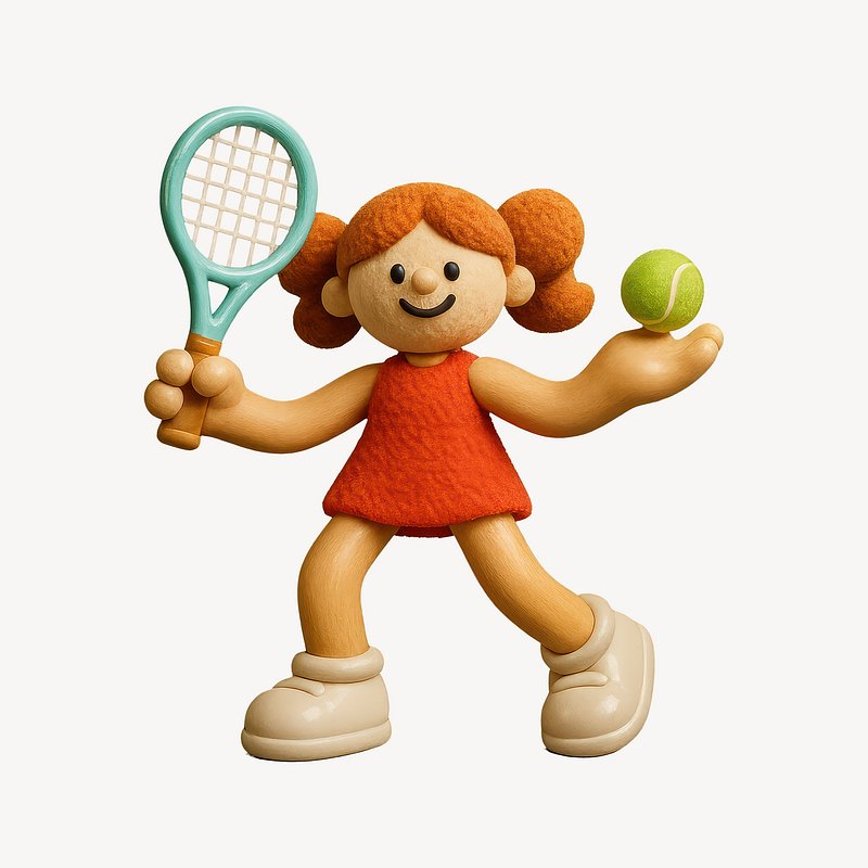 Playful tennis player illustration