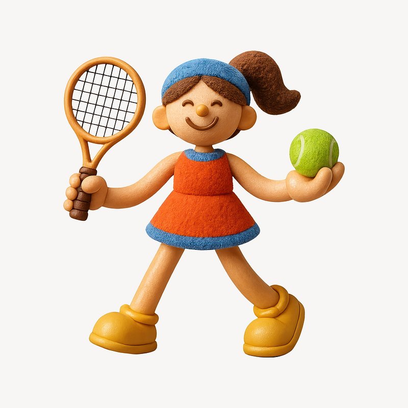 Playful tennis player illustration