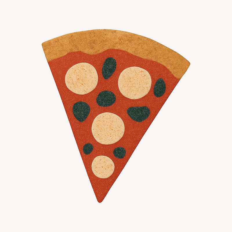 Delicious pepperoni pizza slice illustration.