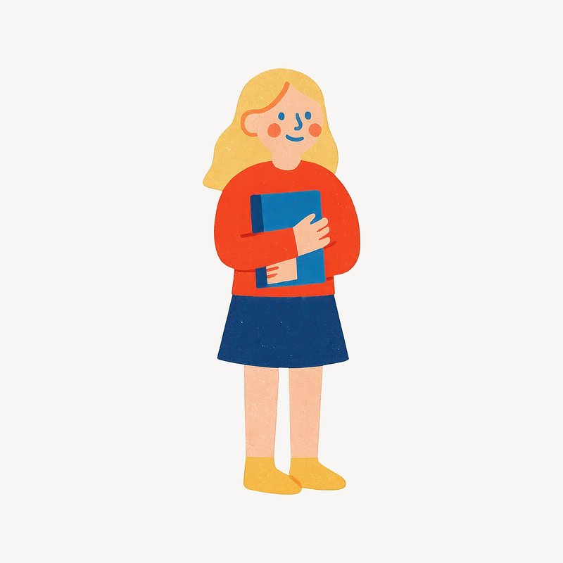 Cheerful girl holding book