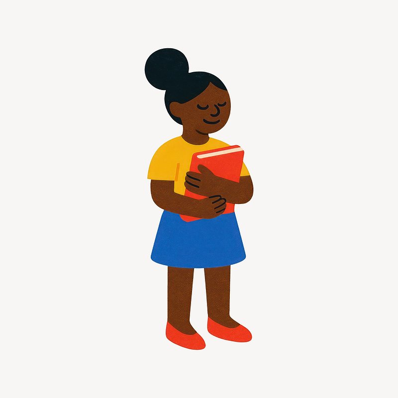 Smiling child holding book