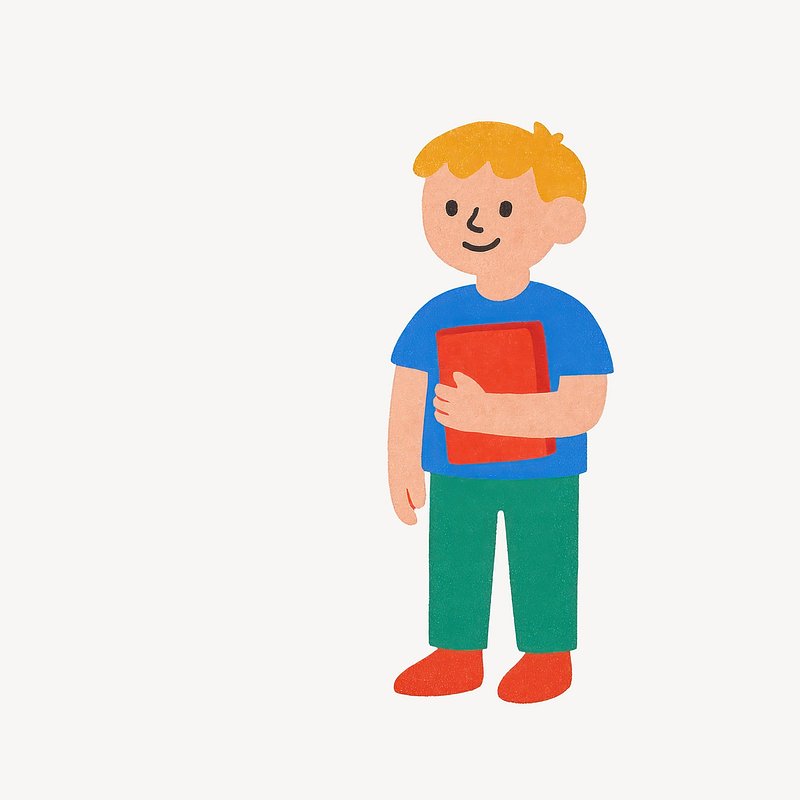 Child holding red book