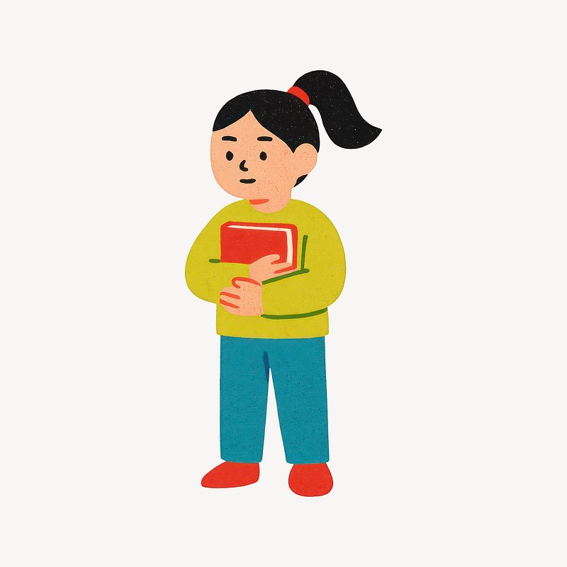 Colorful child holding book