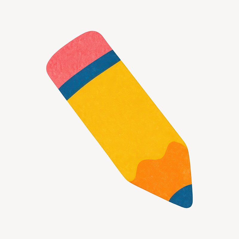 Colorful cartoon pencil illustration.