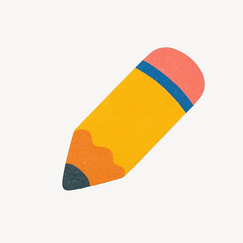 Colorful cartoon pencil illustration.