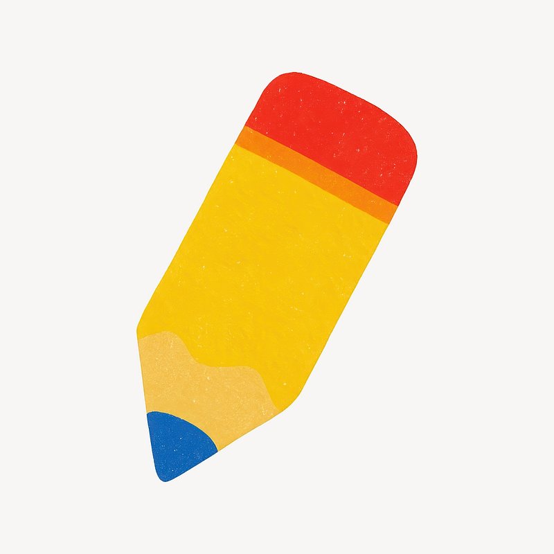 Colorful cartoon pencil illustration.
