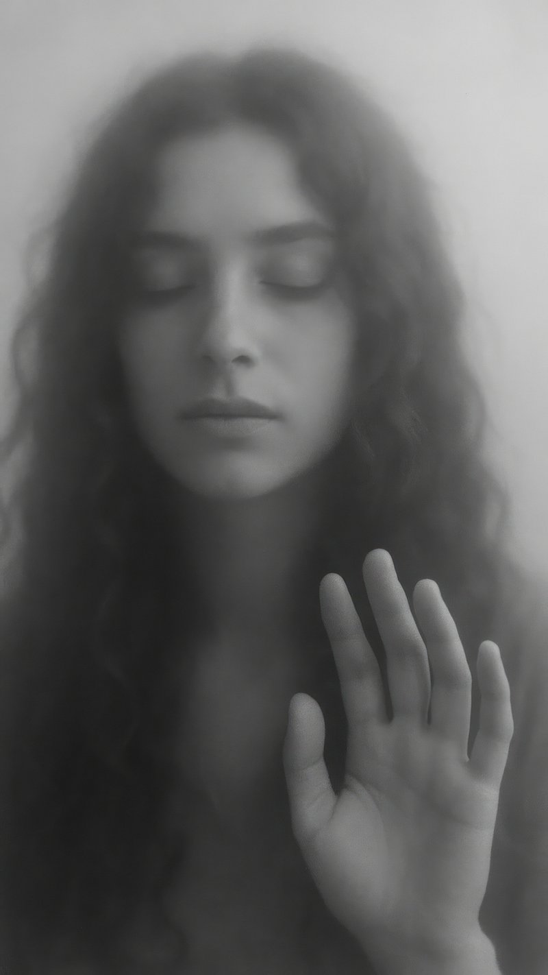 Ethereal portrait through frosted glass Free