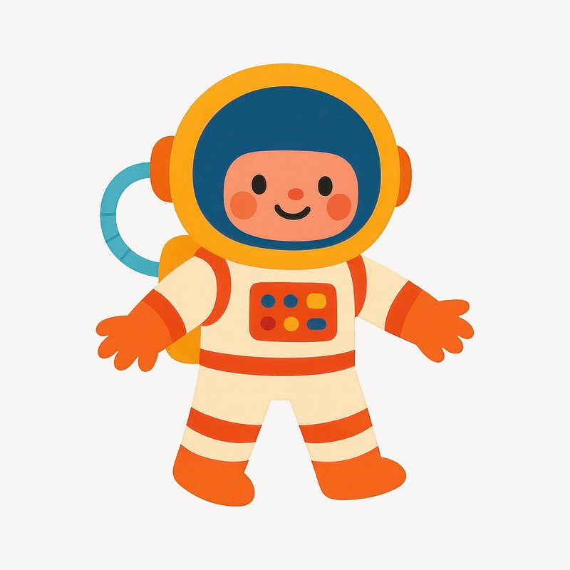 Cute cartoon astronaut illustration.