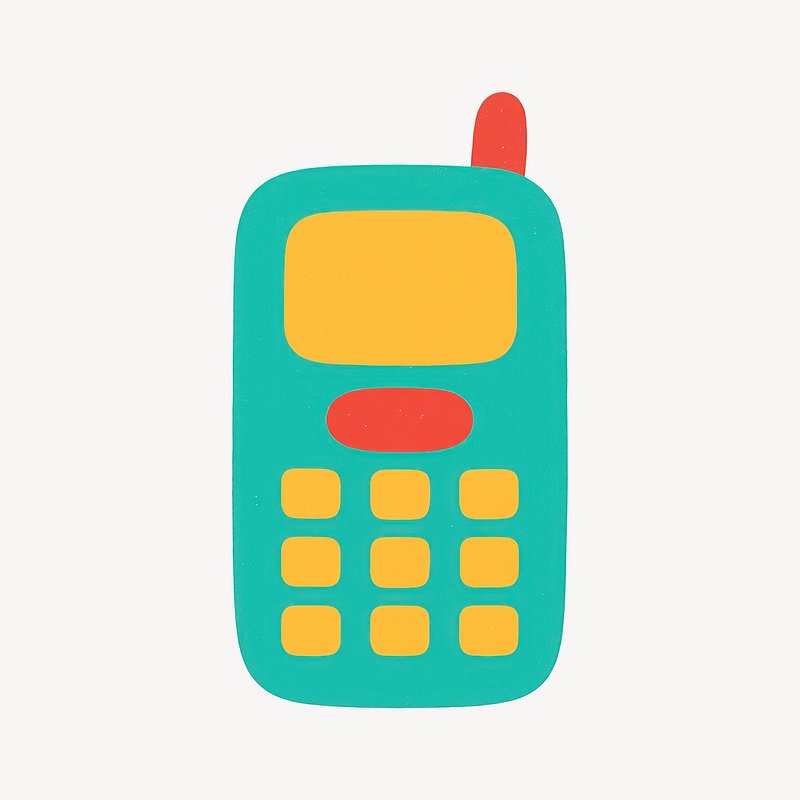 Retro colorful mobile illustration.