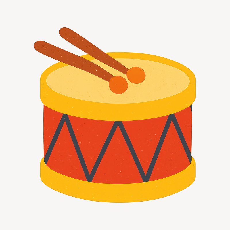 Colorful drum with sticks