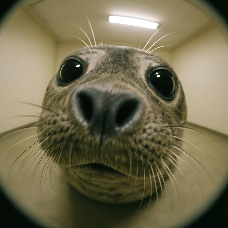 Curious seal close-up gaze
