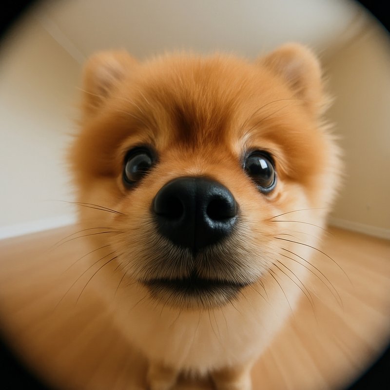 Adorable fluffy dog close-up