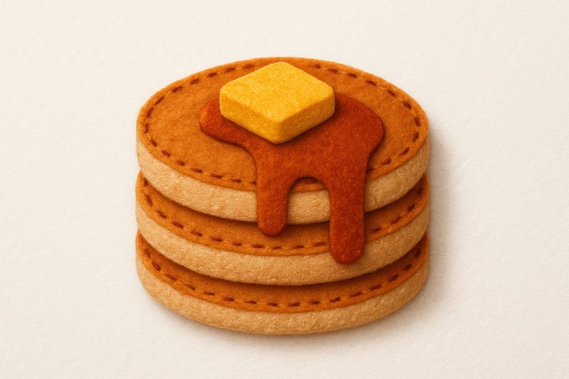 Delicious felt pancakes with syrup.
