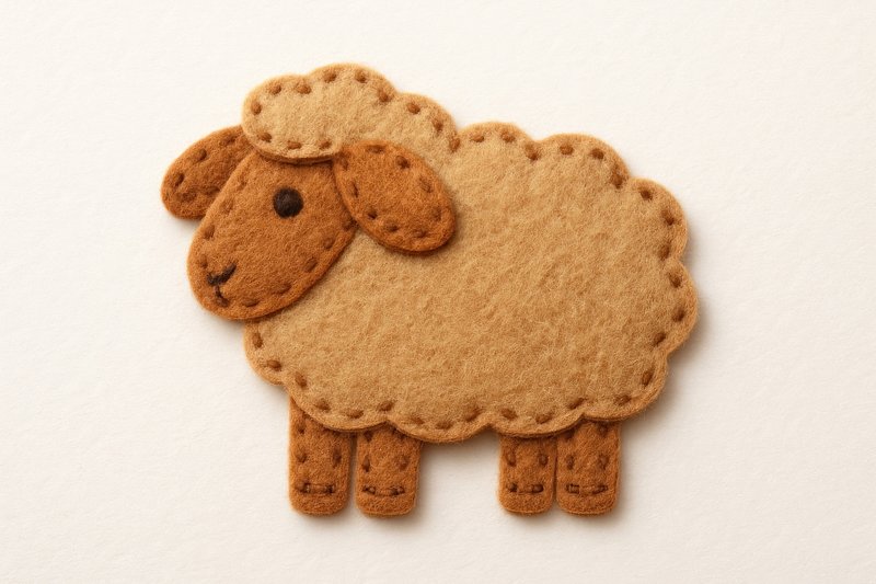 Cute felt sheep craft.