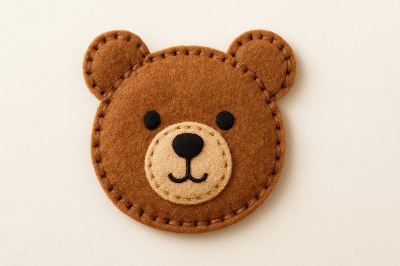 Cute felt bear patch