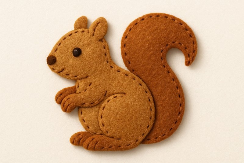 Cute felt squirrel design.