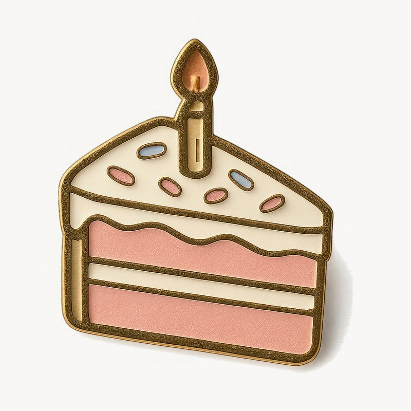 Colorful cake slice illustration
