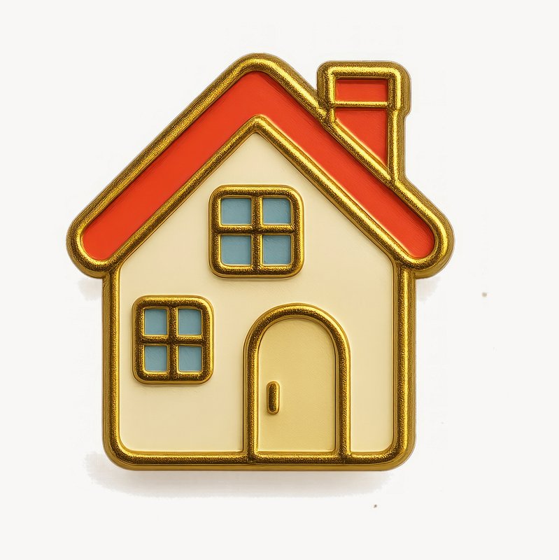 Colorful cartoon house icon