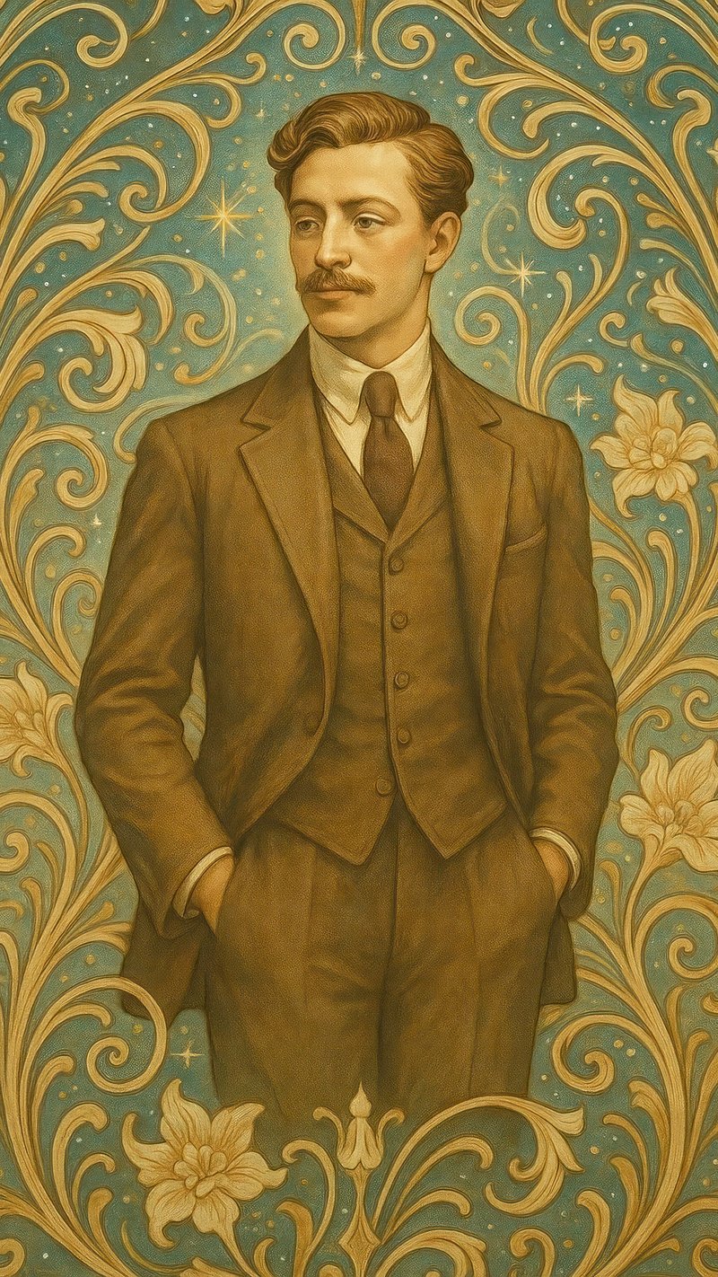 Vintage gentleman portrait illustration