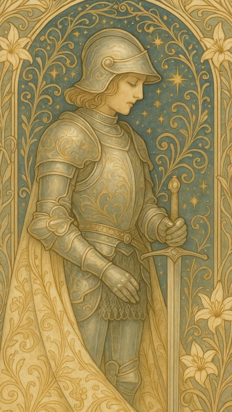 Medieval knight in ornate armor