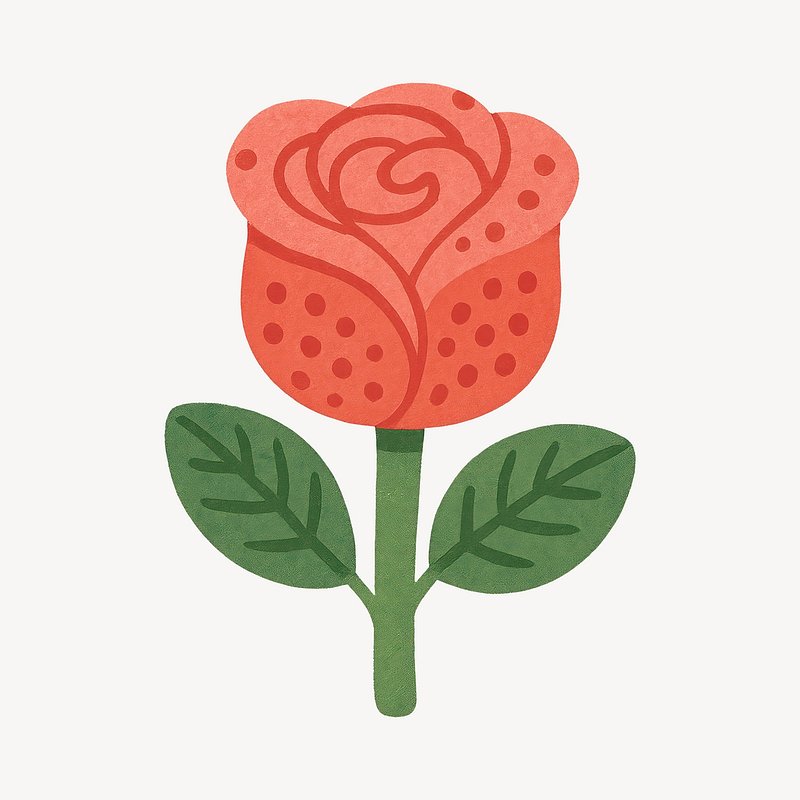 Vibrant stylized rose illustration