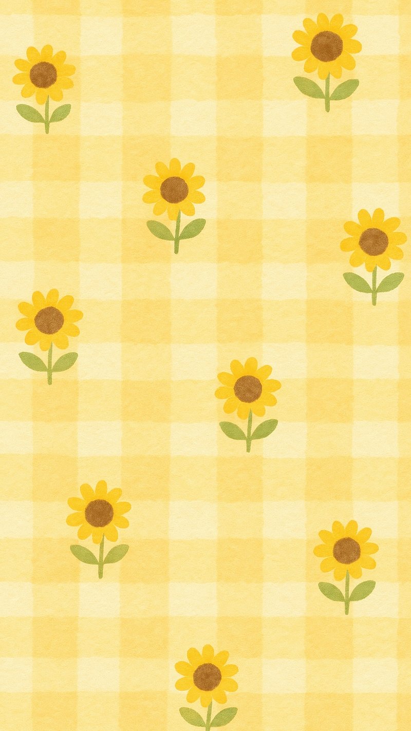 Cheerful sunflower pattern wallpaper.