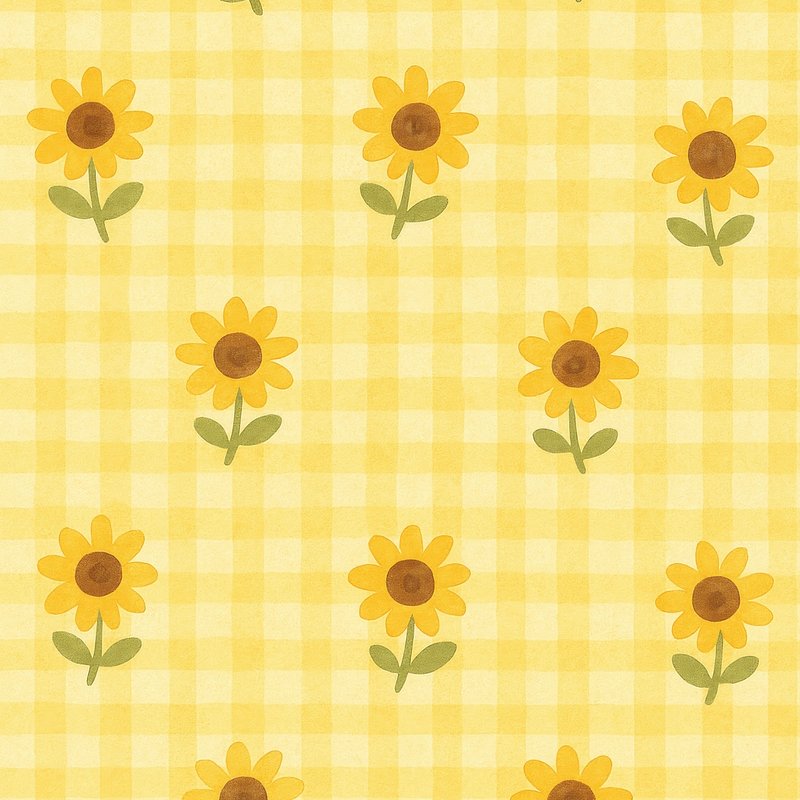 Sunflower checkered vintage pattern