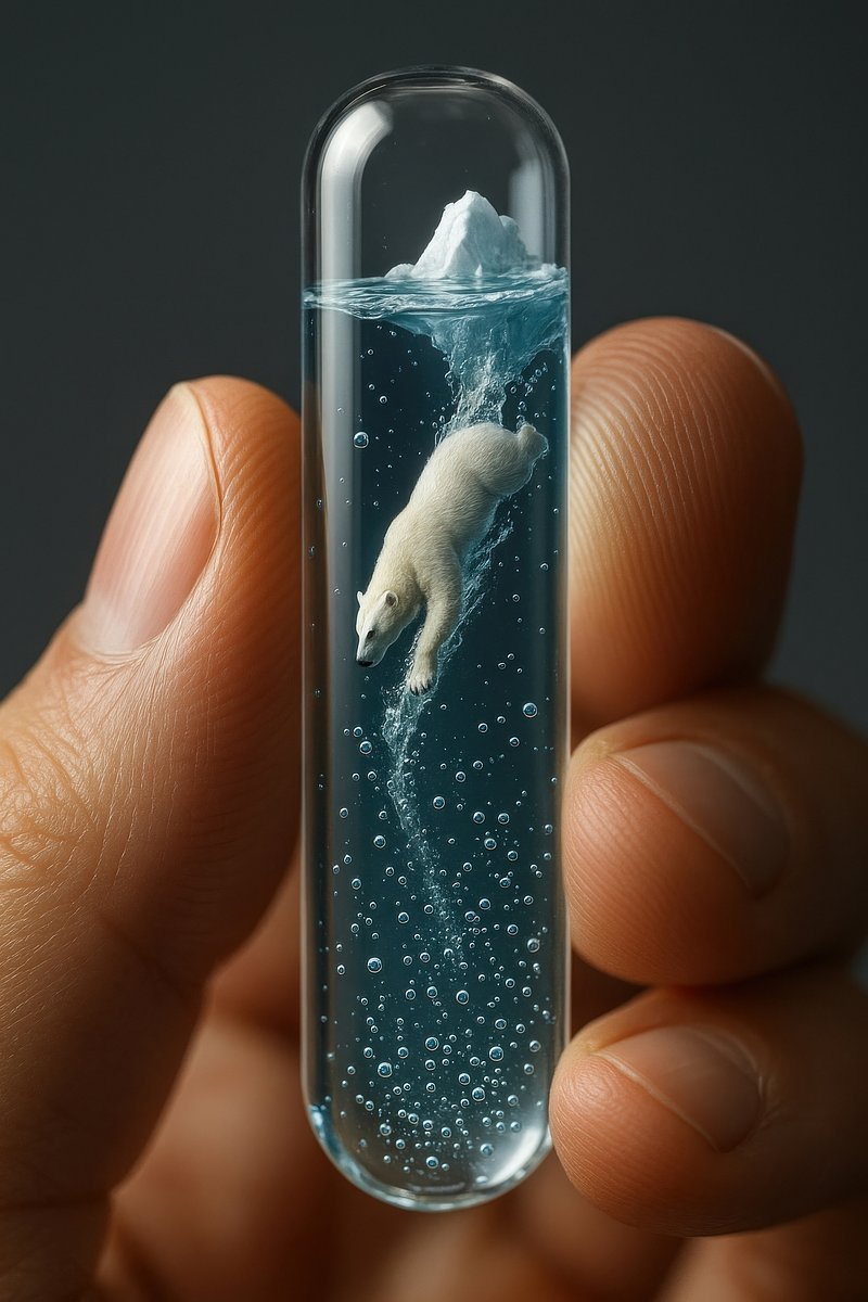Polar bear in test tube