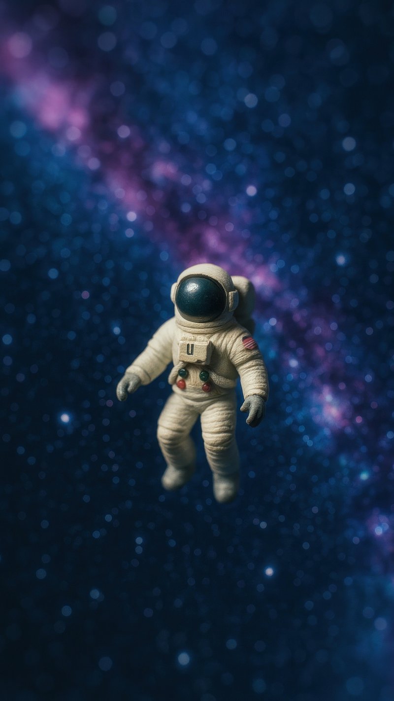 Astronaut floating in space galaxy