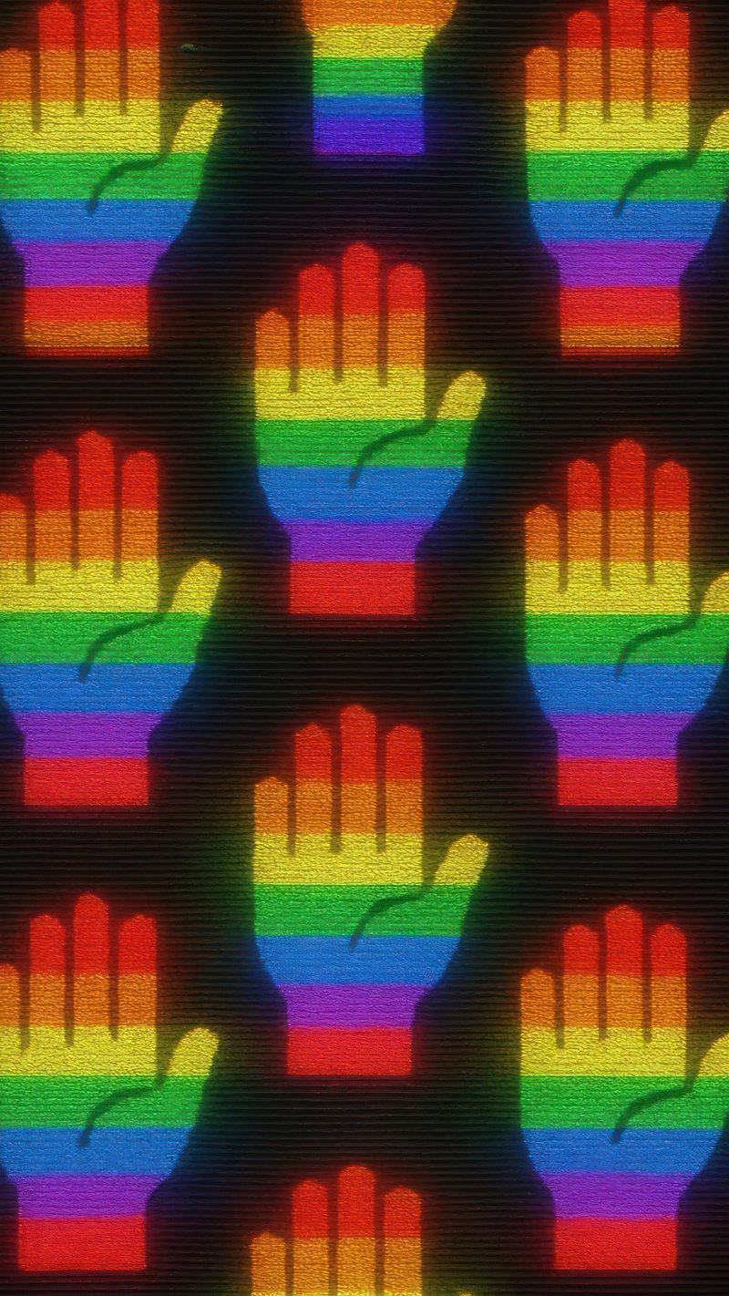 Vibrant rainbow hand pattern