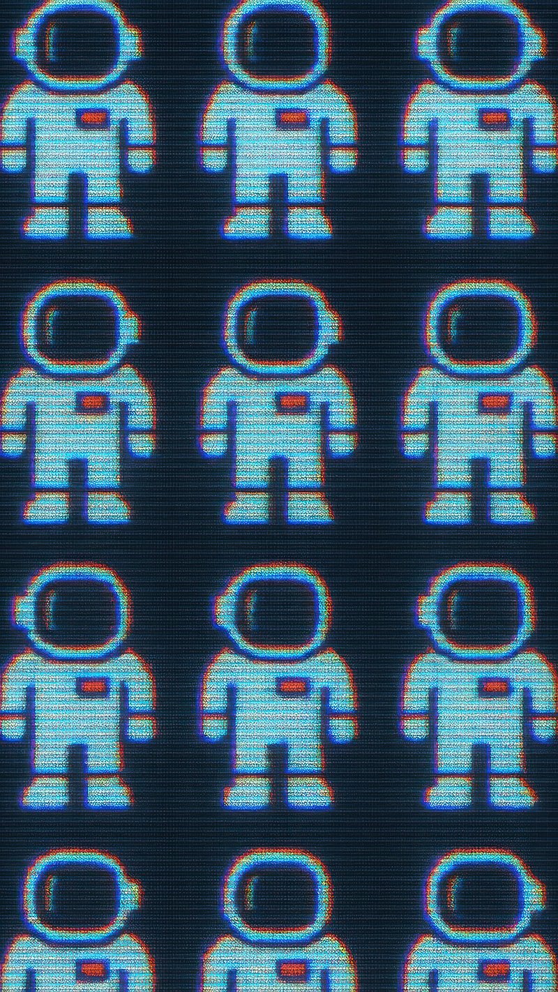 Retro astronaut pattern wallpaper.