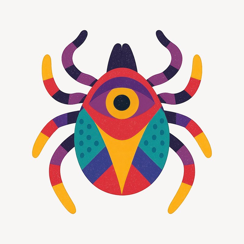Colorful abstract insect illustration.
