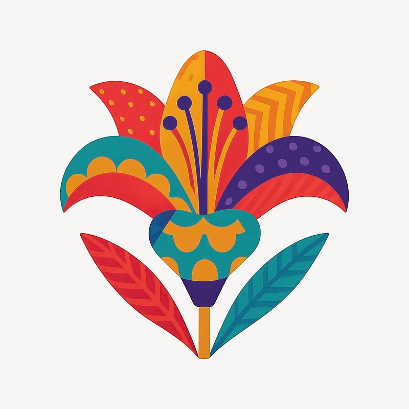 Colorful abstract floral illustration.