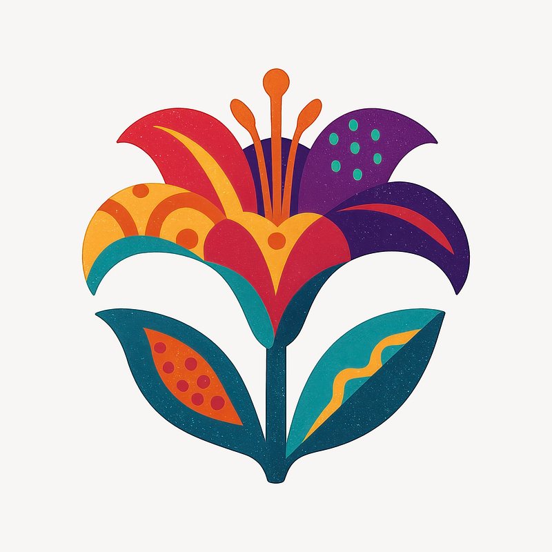 Vibrant abstract floral illustration.
