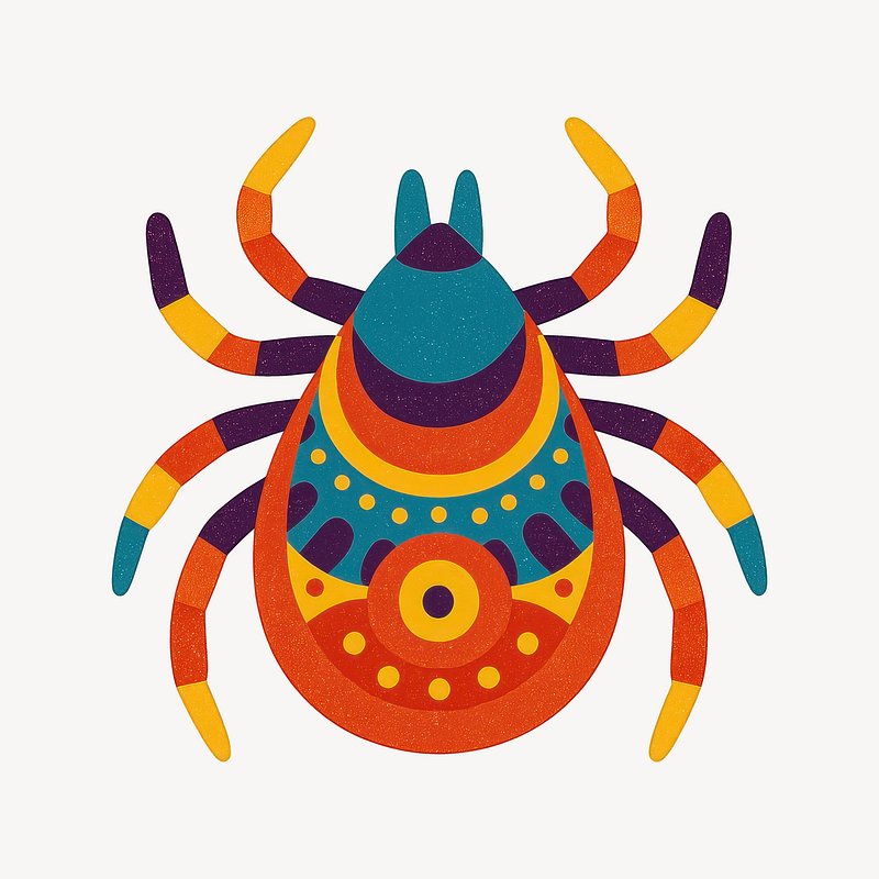 Colorful abstract tick illustration.