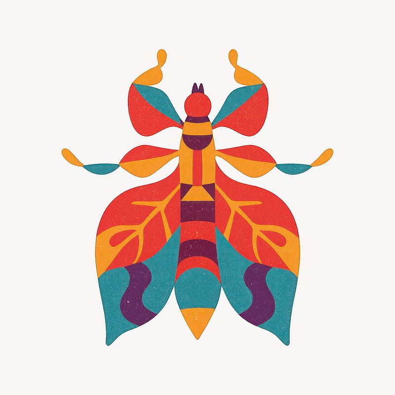 Colorful abstract insect illustration.