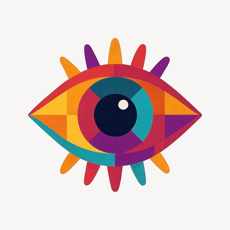 Vibrant geometric abstract eye