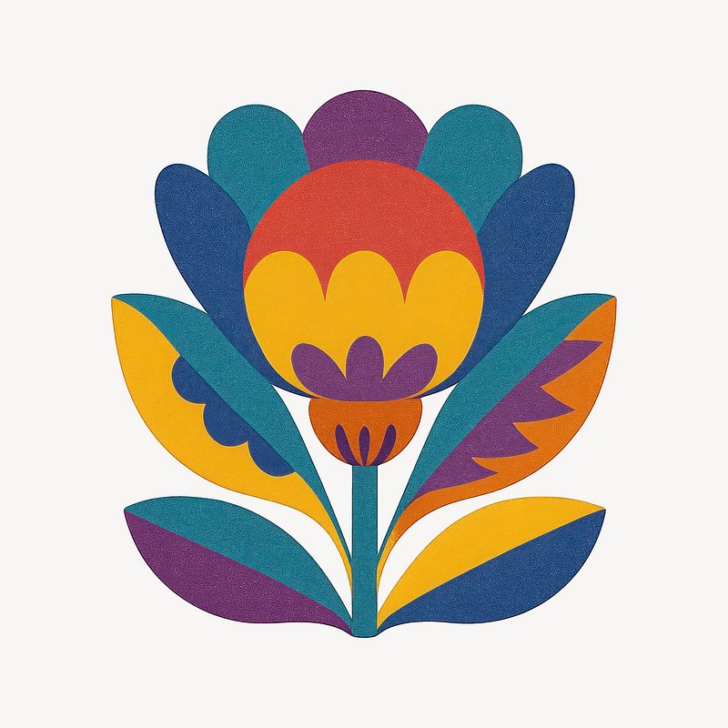 Colorful abstract floral illustration.