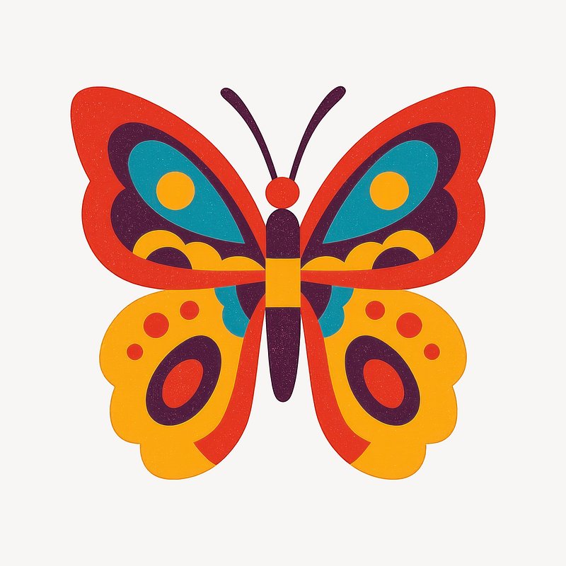 Colorful abstract butterfly illustration.