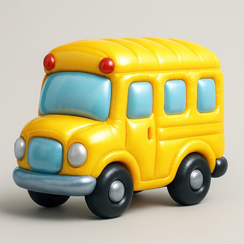 Cute yellow toy bus illustration.