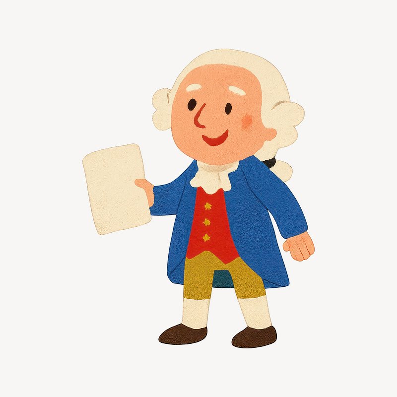 Cartoon historical figure illustration