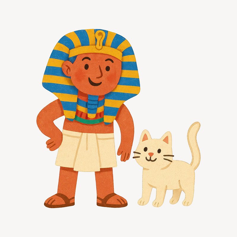 Pharaoh with friendly cat