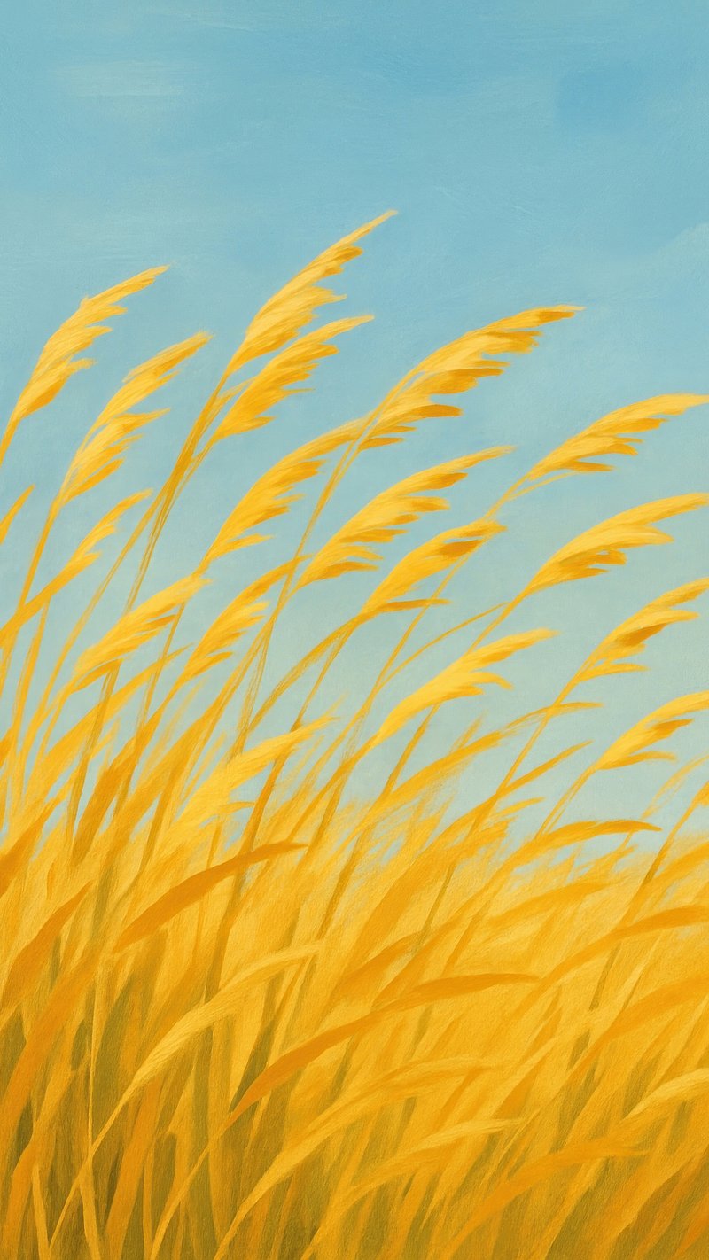 Golden wheat field under sky