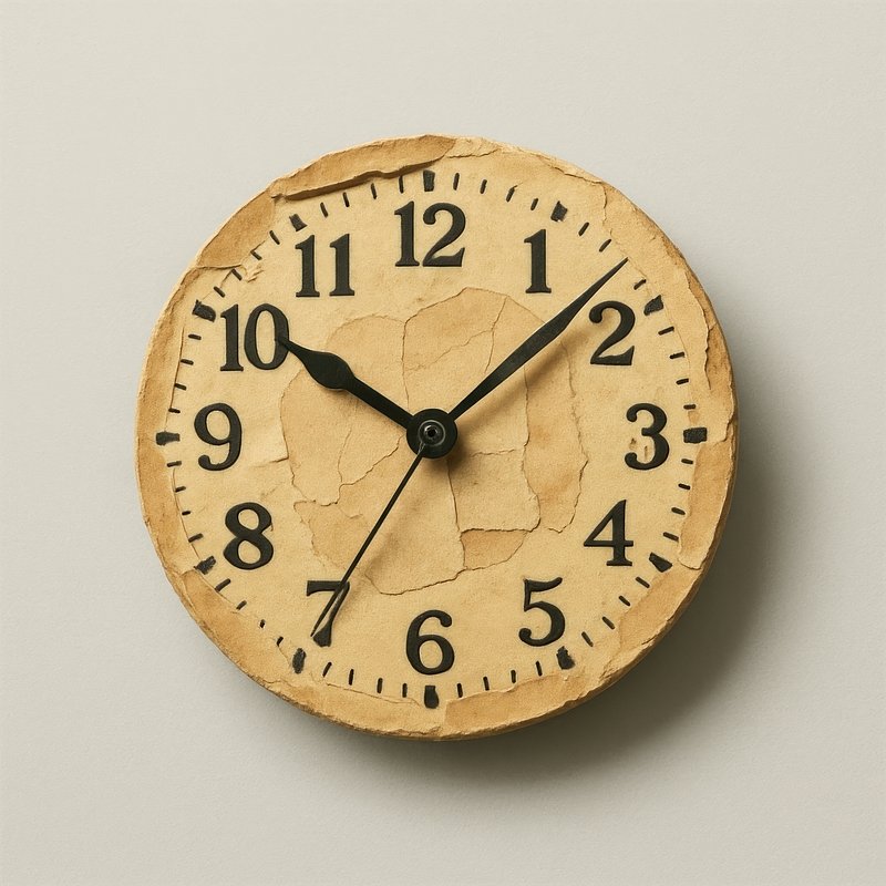 Vintage clock with weathered texture.