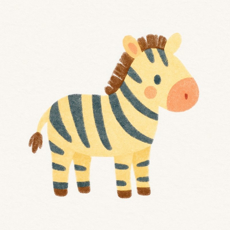 Cute cartoon zebra illustration.