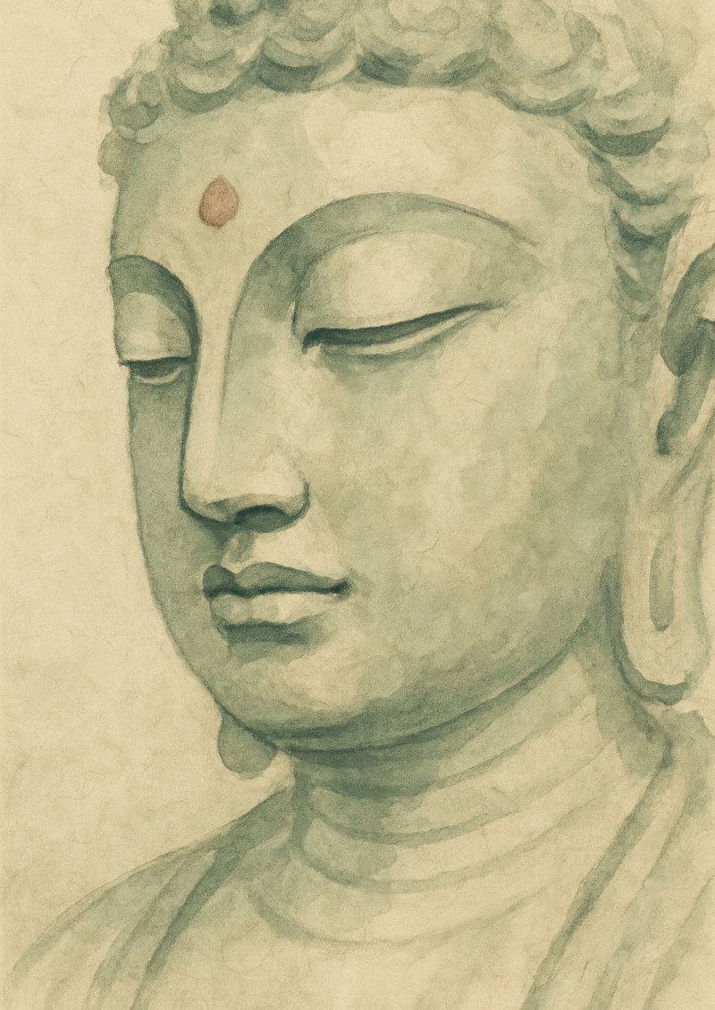 Serene Buddha watercolor art