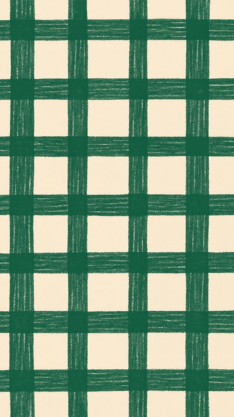 Green plaid pattern wallpaper.
