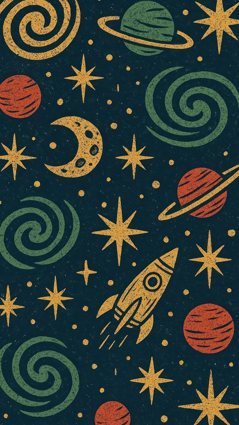 Retro cosmic space pattern